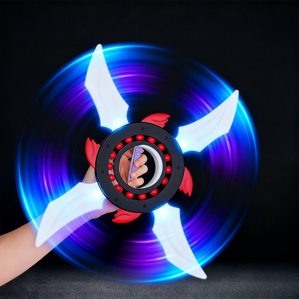 Kids Glow Spin Hand Shuriken Toy