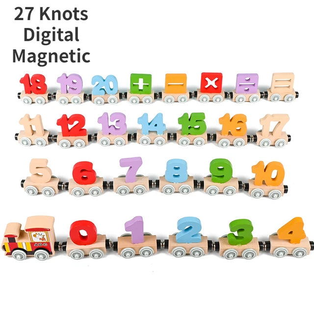 Wooden Magnetic Digital Train 0-20 With Signs
