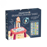 Kids Spaceship Pattern Painting Projection Table - Pink