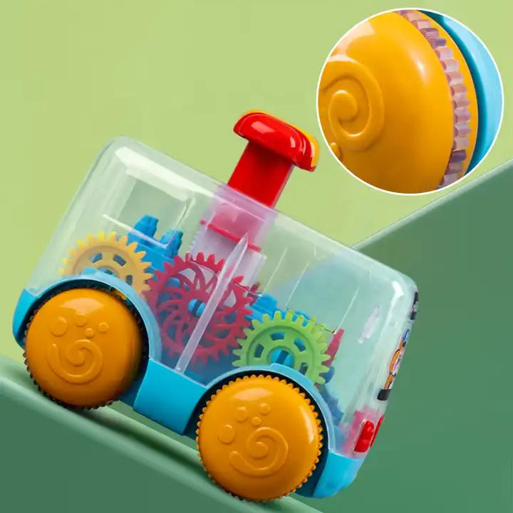 ABS Transparent Body Push & Go Gear Bus