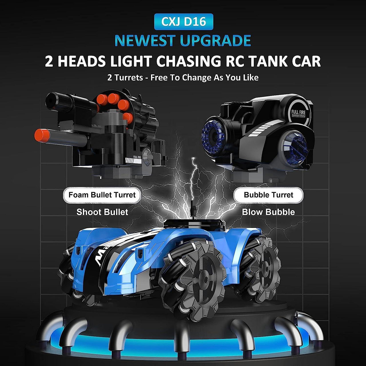 RC Laser Control Multi-functional Bubble & Soft Bullet Shooting Tank