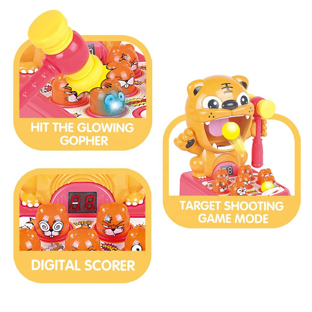 3 in 1 Tiger Shooting Whack a Mole Game