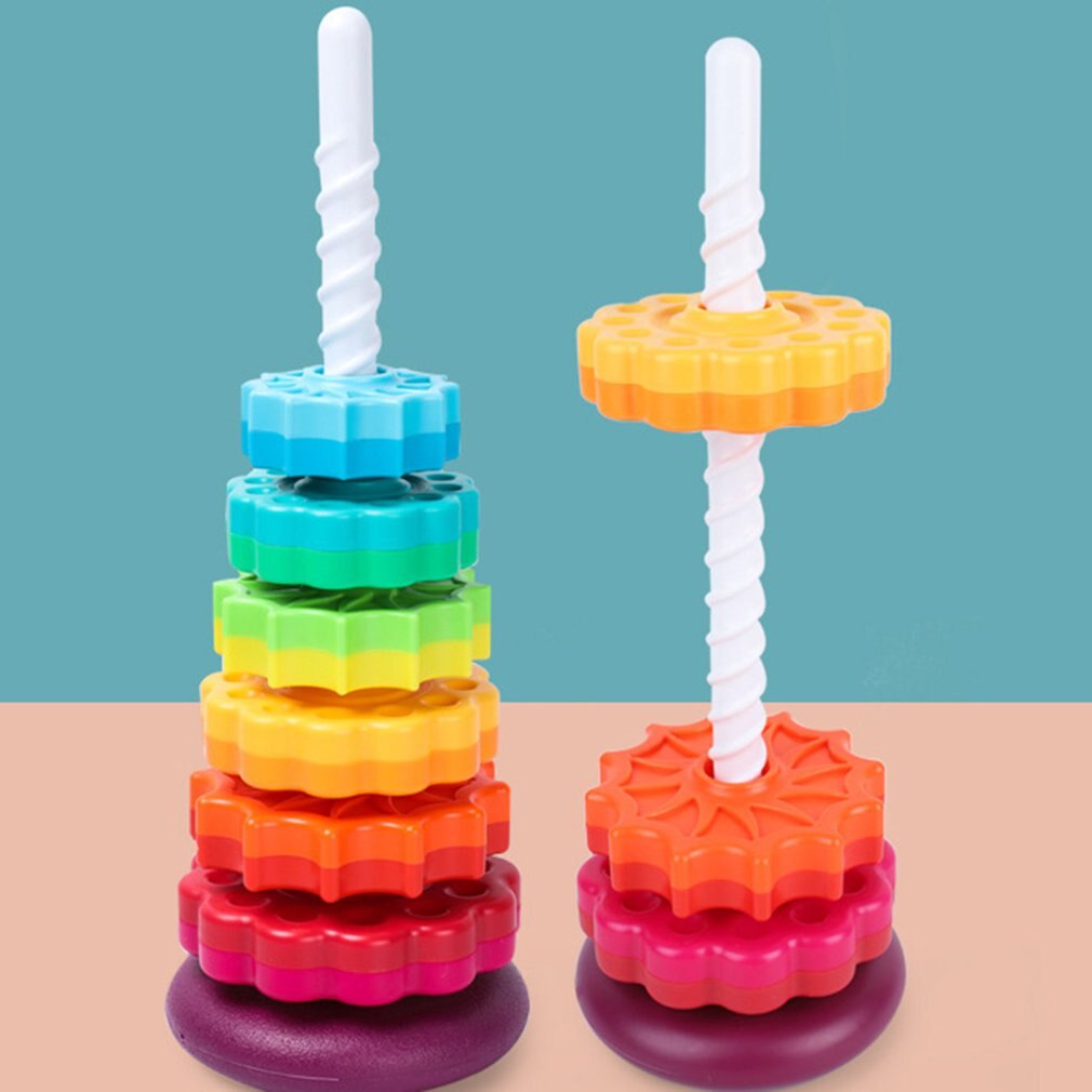 Rainbow Stacking Spinning Tower