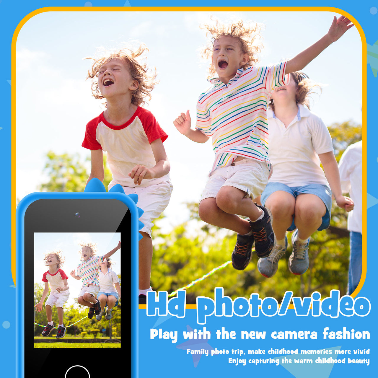 Kids Dinosaur Themed Touch Smart Phone - Blue