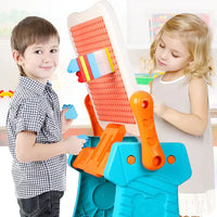 Kids 2in1 Drawing & Building Blocks Table With Stool
