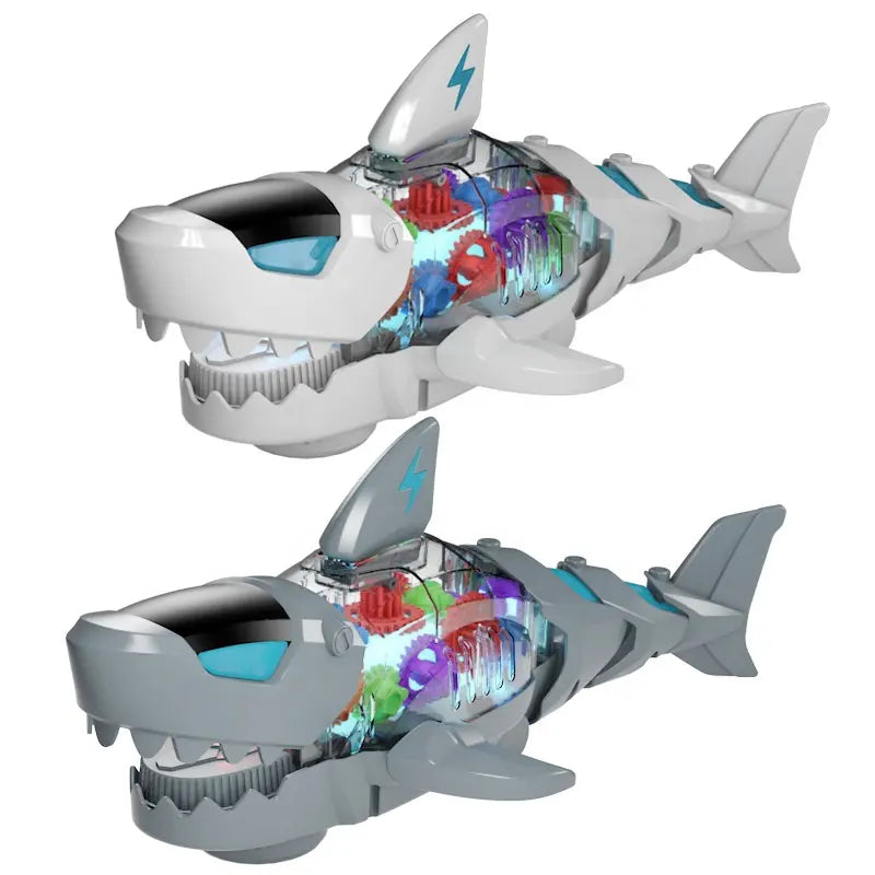 Transparent Gear Robot Shark With Light & Music