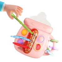 Baby Bottle Shaped Pull Rope & Teether Toy