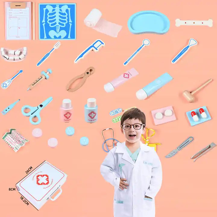 Wooden Children's Doctor Toy Set