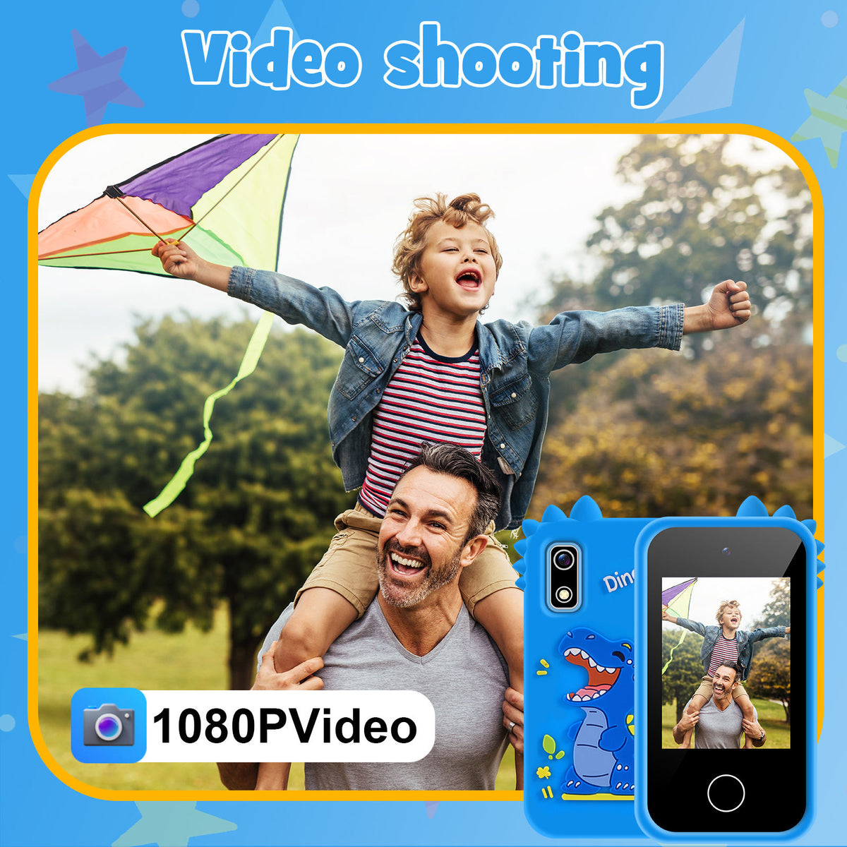 Kids Dinosaur Themed Touch Smart Phone - Blue