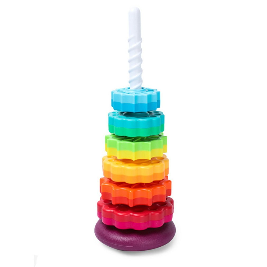 Rainbow Stacking Spinning Tower