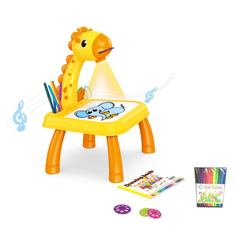Giraffe Projection Painting Table with Music