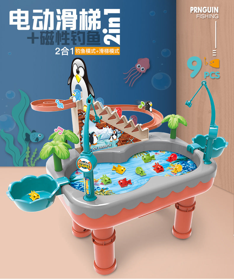 2 in 1 Penguin Slide & Fishing Game Set