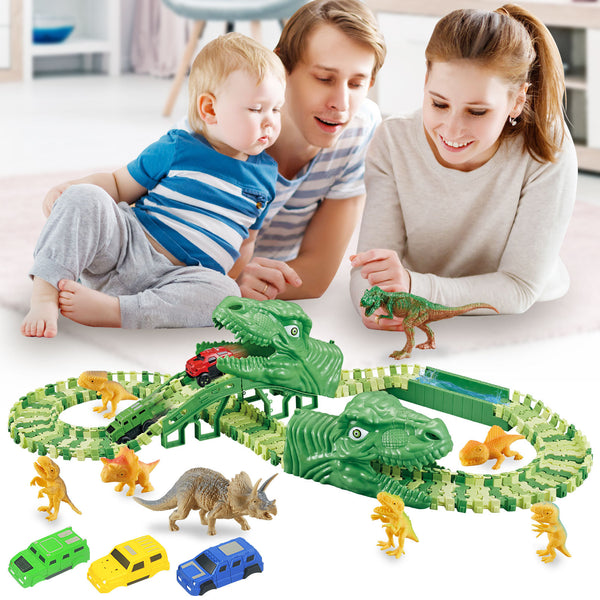 Dinosaur Car Race Track Set