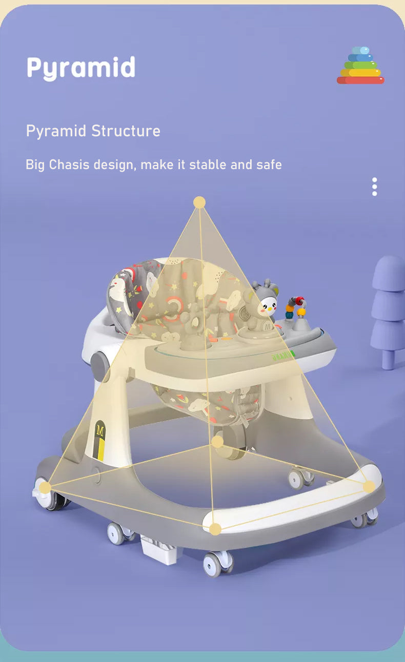 Multi-Functional Baby Walker-Gray