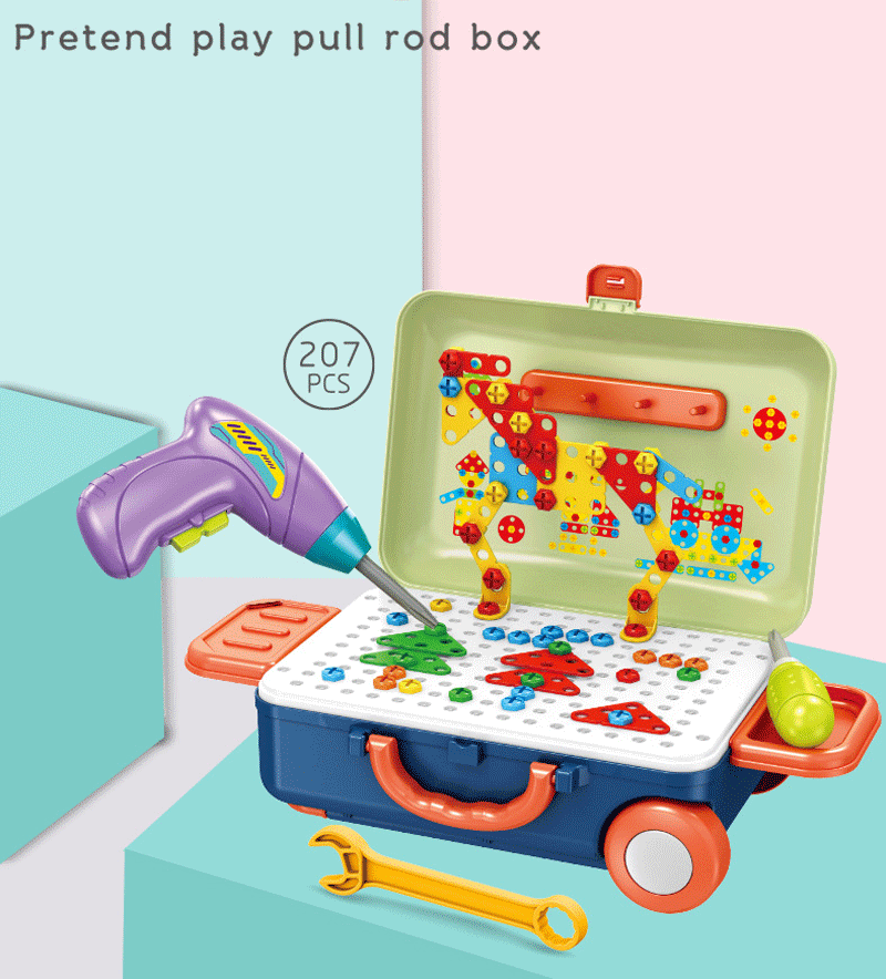 Pretend Play Realistic Creative Drill Tool Box