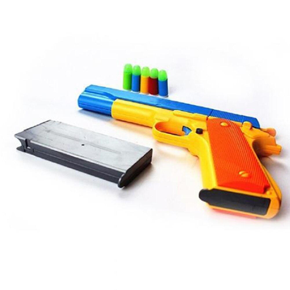 Semi-Automatic Classic Gun Toy Pistol Soft Bullet Revolver