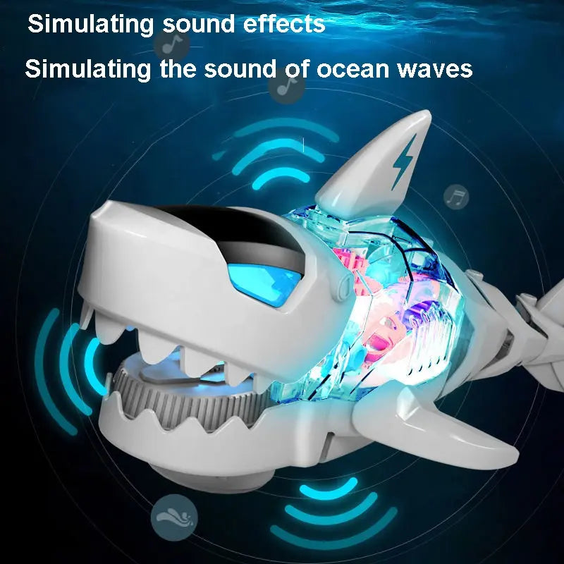 Transparent Gear Robot Shark With Light & Music