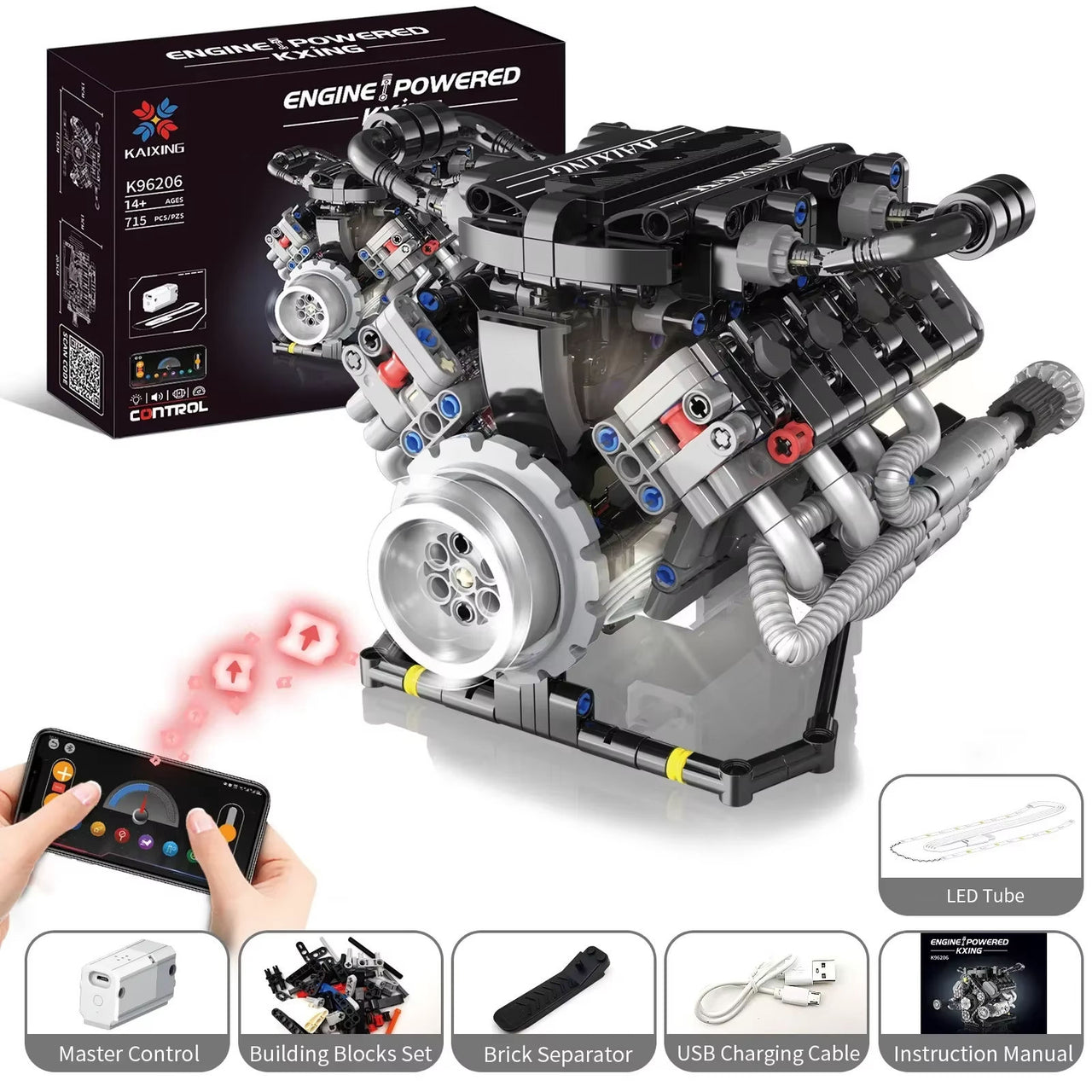 RC Engine Power Lego Bricks Model