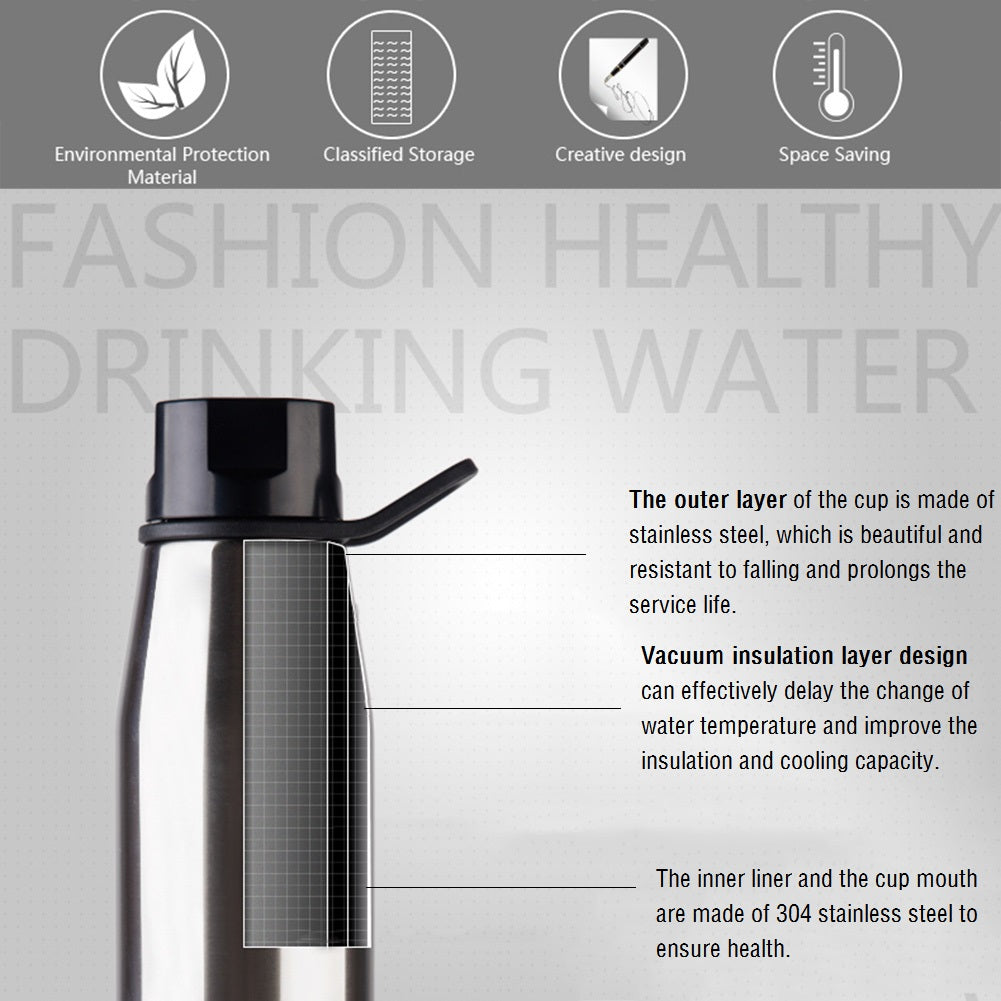 550ml Air Vacuum Stainless Steel Water Bottle