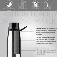 Thumbnail for 550ml Air Vacuum Stainless Steel Water Bottle