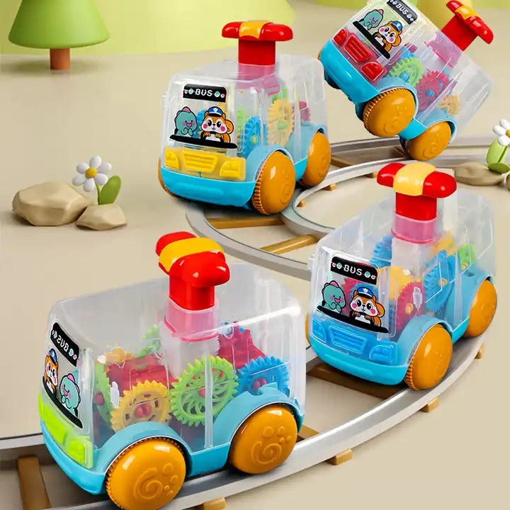 ABS Transparent Body Push & Go Gear Bus