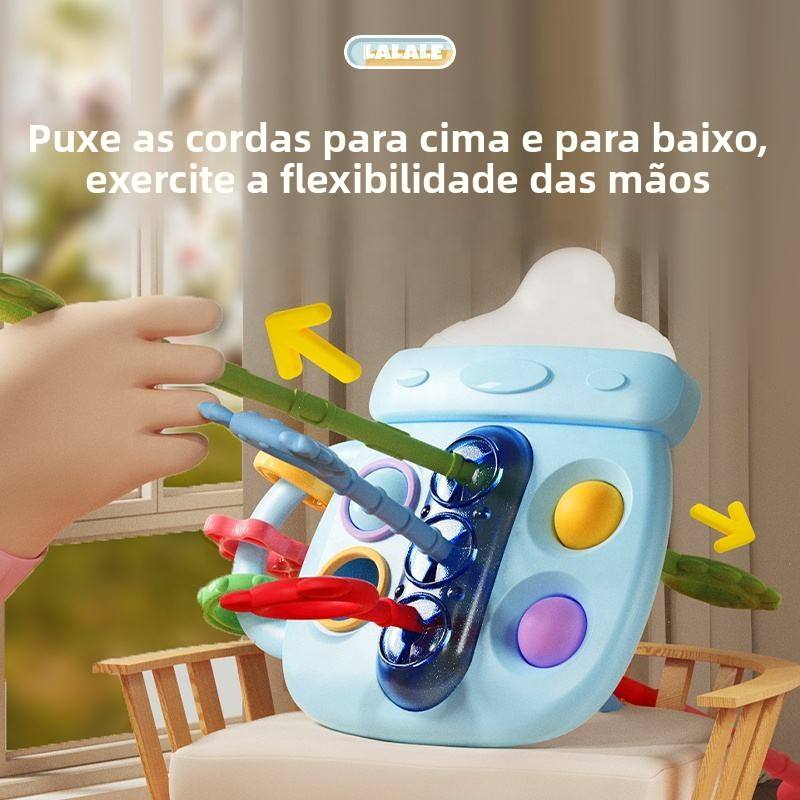 Baby Bottle Shaped Pull Rope & Teether Toy