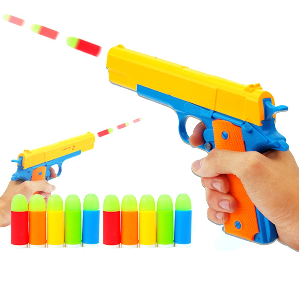 Semi-Automatic Classic Gun Toy Pistol Soft Bullet Revolver