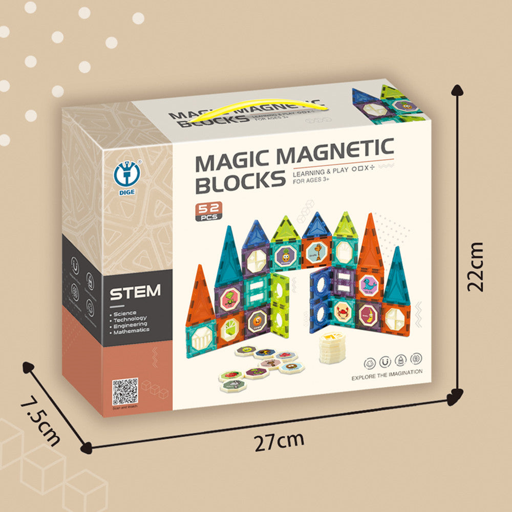 52 Pieces Magic Magnetic Blocks