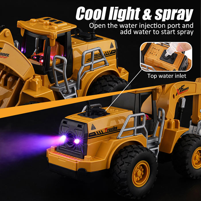 2.4GHz RC Excavator With Light & Spray