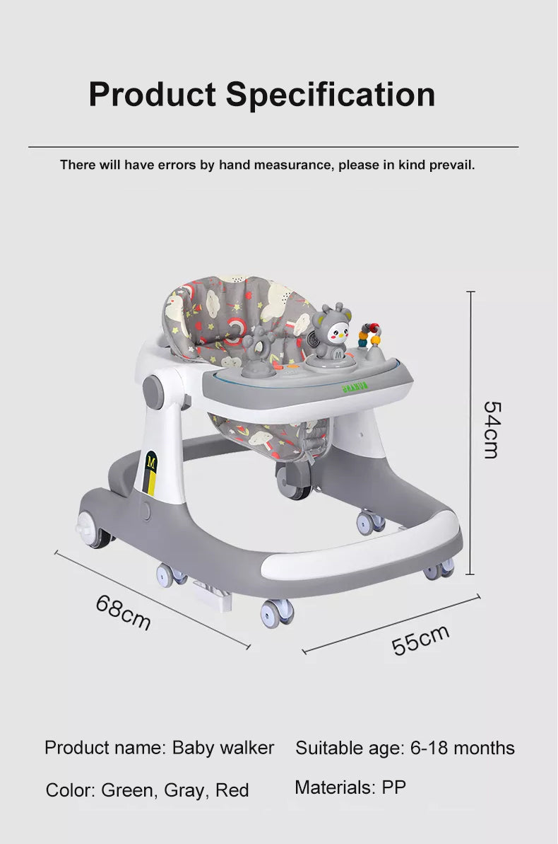 Multi-Functional Baby Walker-Gray
