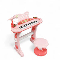 Multi-functional Electronic Musical Piano With Mic & Stool - Pink