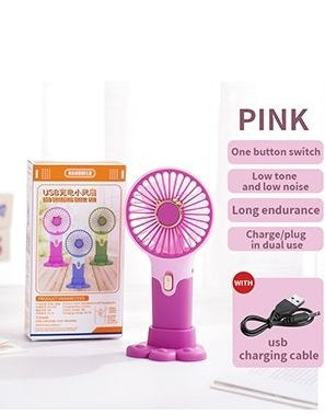 Rechargeable Handheld & Desktop Fan With Base