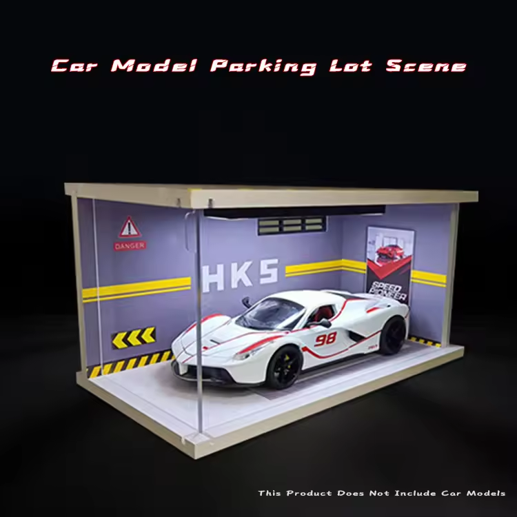 1:24 HKS Car Garage With Clear Acrylic Cover