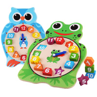 Cartoon Clock Wooden Toy