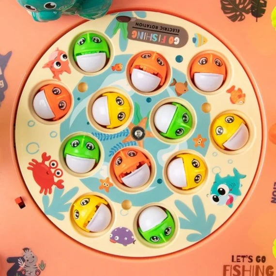 Electric Rotation Musical Zoo Fishing Game - Pink