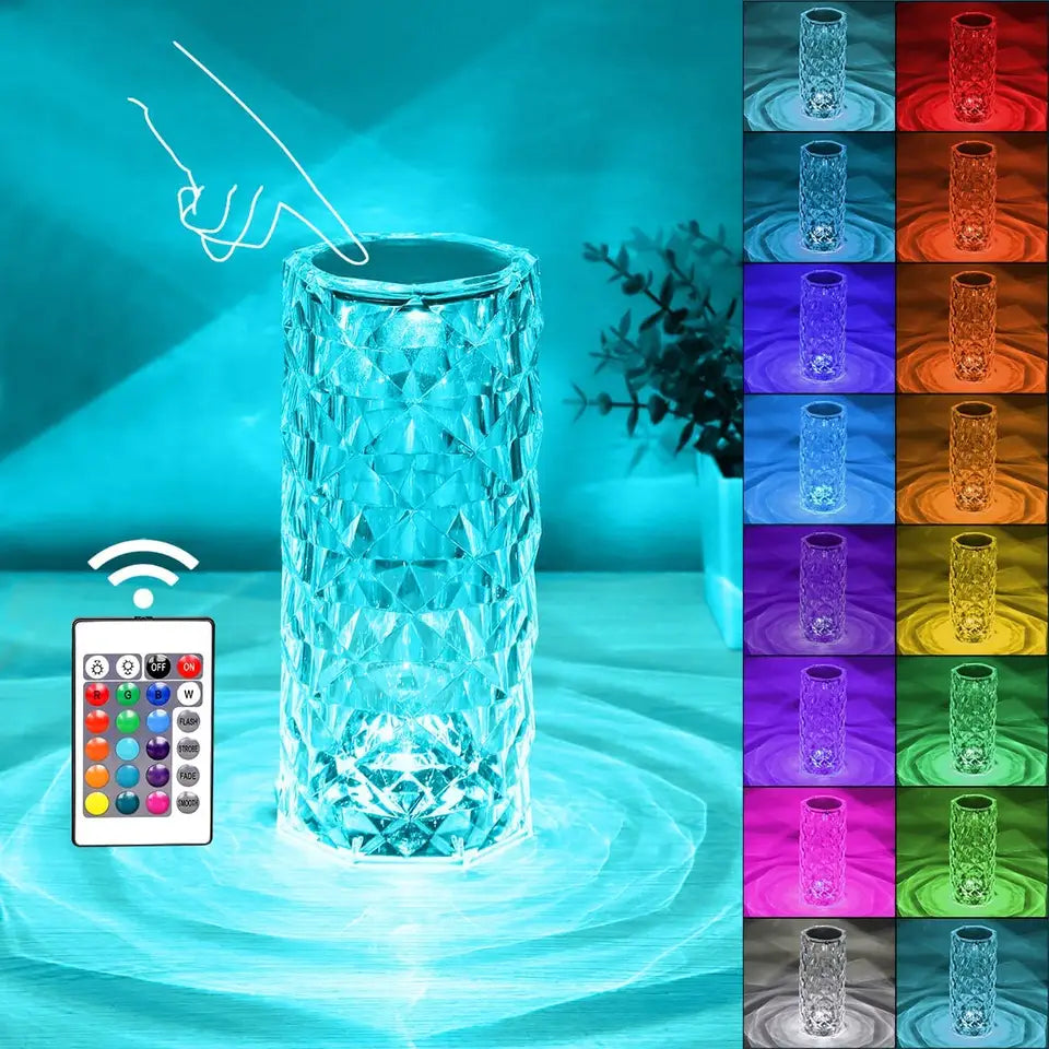 Crystal Table Lamp-USB Charging & Touchable
