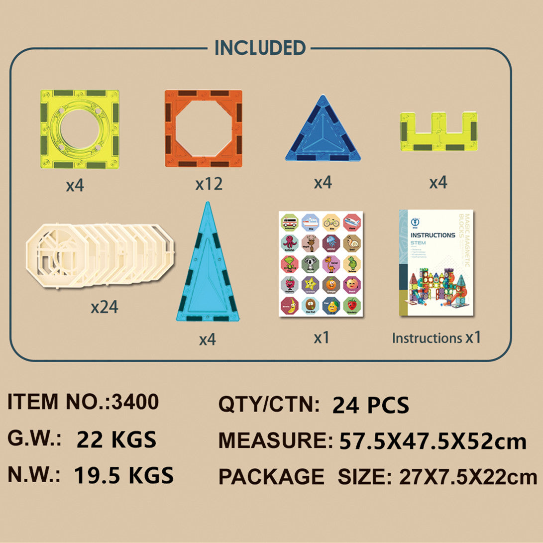 52 Pieces Magic Magnetic Blocks