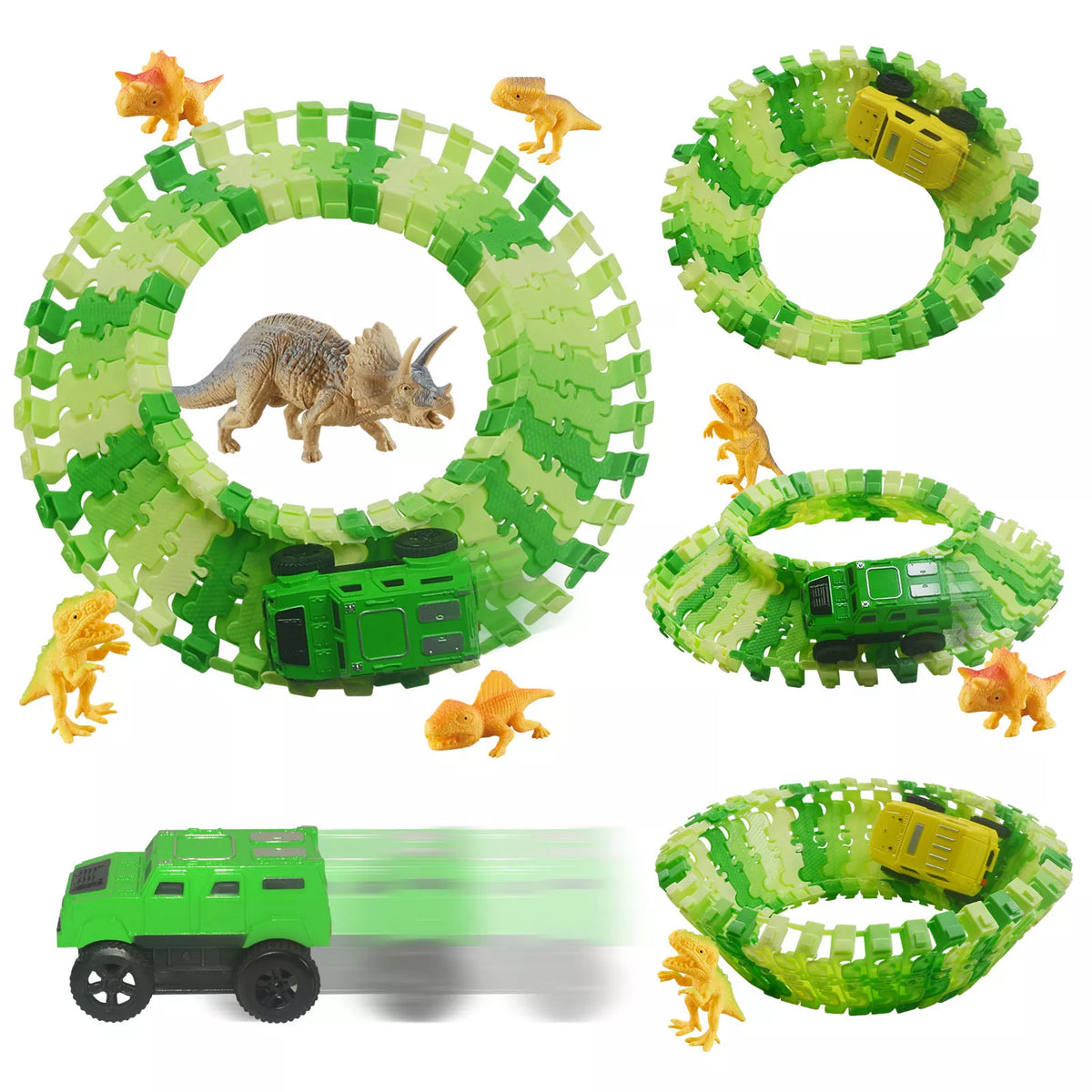 Dinosaur Car Race Track Set