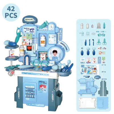 42Pcs Kids Pretend Medial Station Set