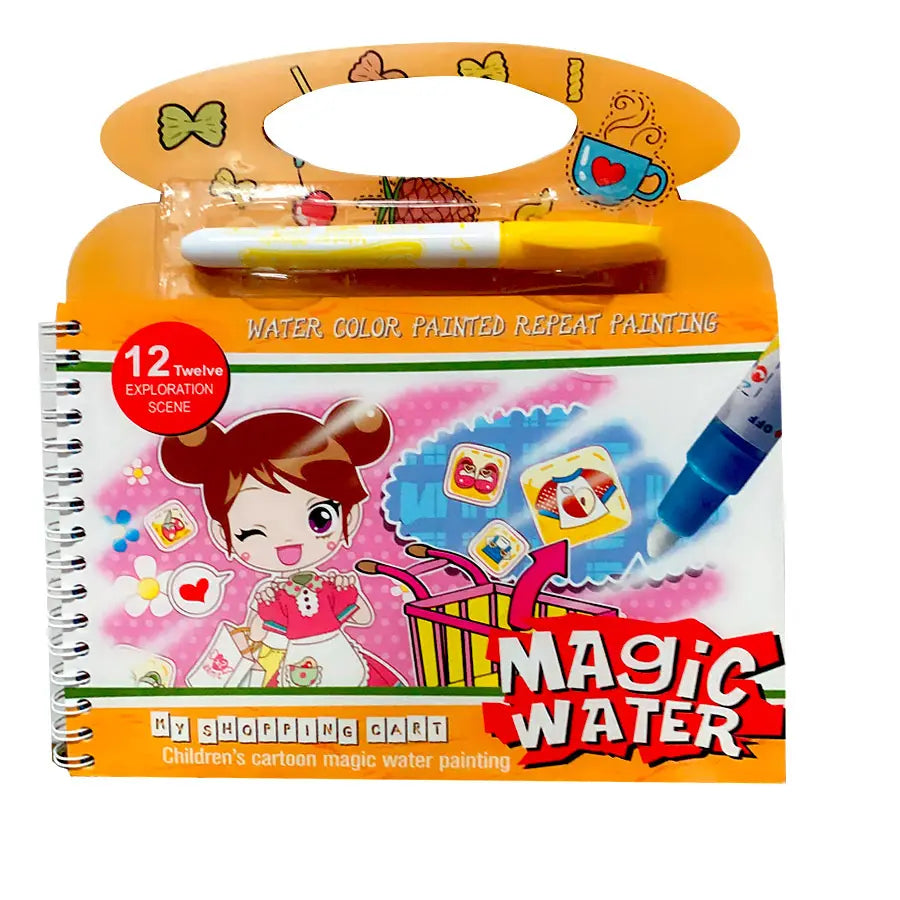 Magic Water Paint Book With Pen - Assortment