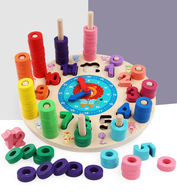 3 in 1 Wooden Learning Clock Toy