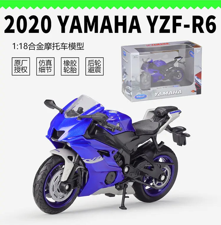 1:18 Diecast Yamaha YZF-R6 Model Bike