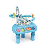 2in1 Penguin Piano & Slide Racing Track Set With Light & Music