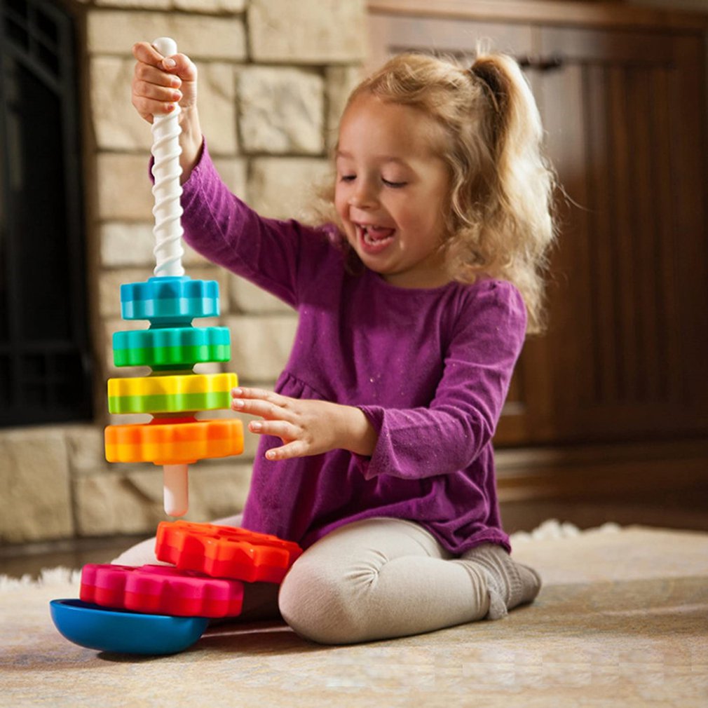Rainbow Stacking Spinning Tower