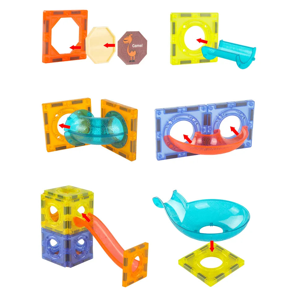 81Pcs Light Magnetic Marble Run Block Set