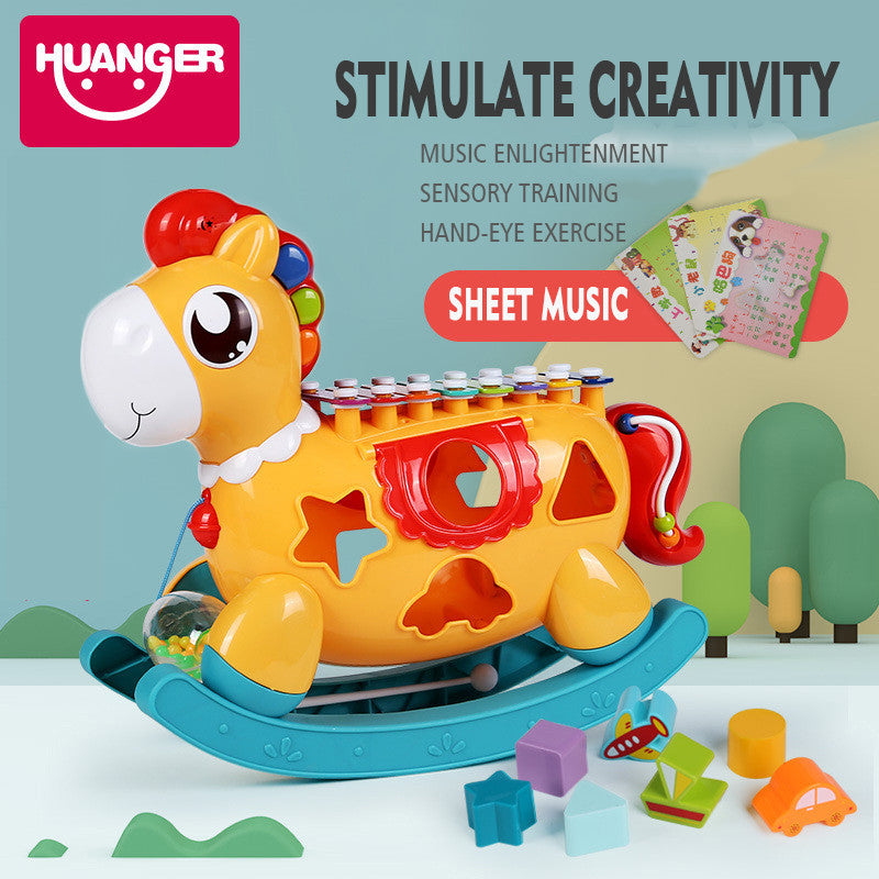 Huanger Musical Piano Rocking Horse Eight Tones