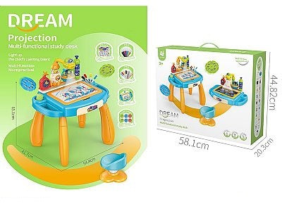Multi-functional Kids Projection Painting Table With Stool
