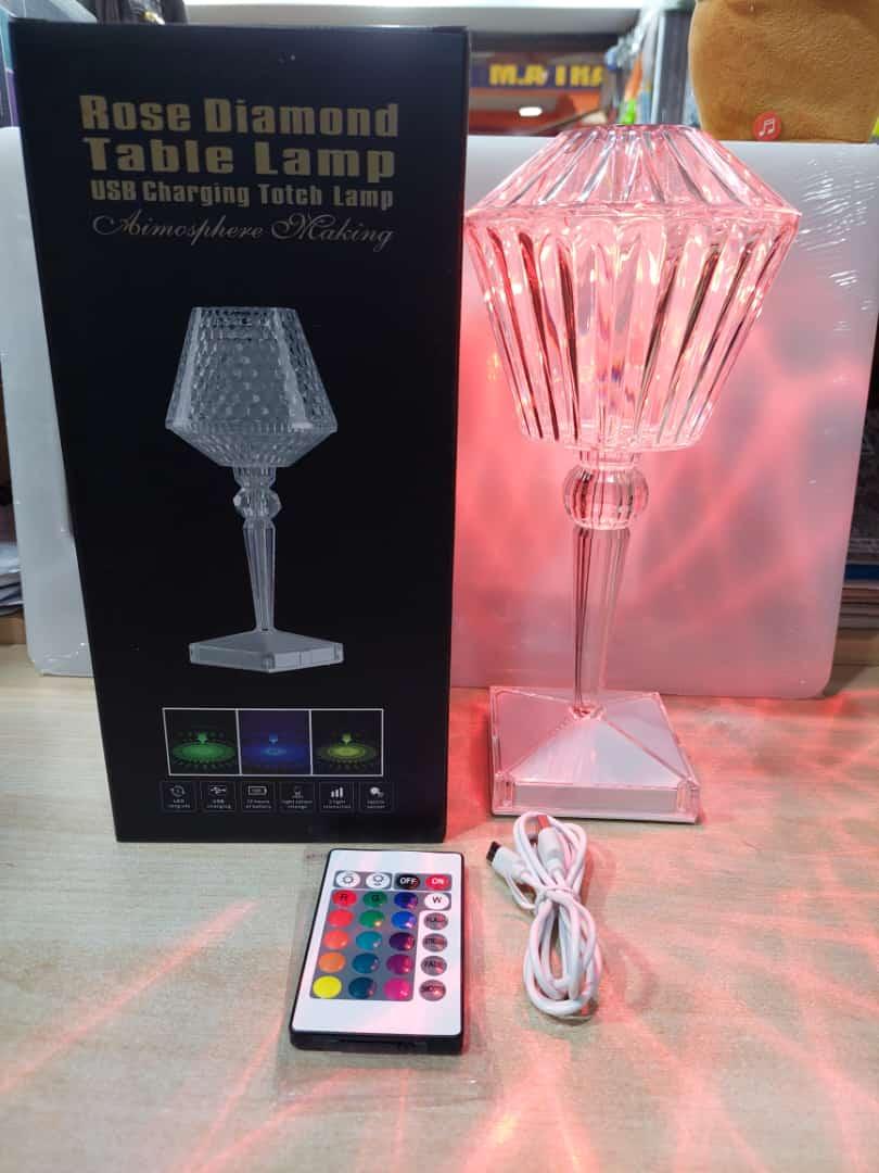 Rose Diamond Table Lamp-USB Charging & Touchable