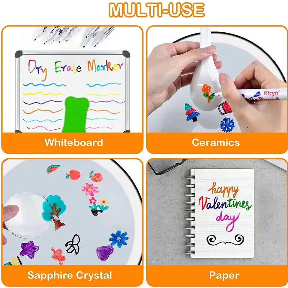 8Pcs White Board Fun Floating Markers Set