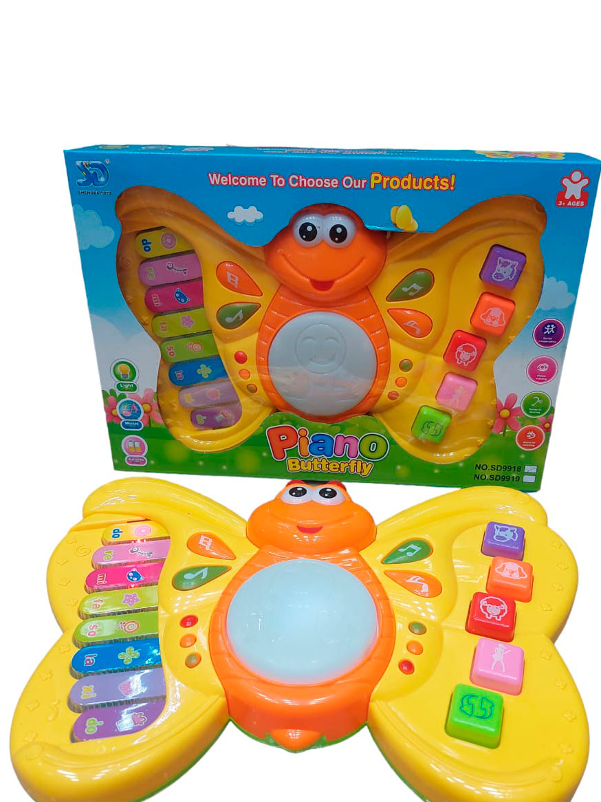 Battery Operated Butterfly Piano With Light & Music